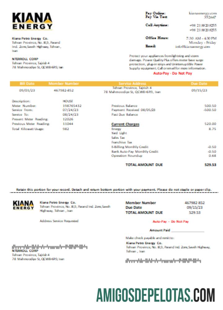 Projeto de lei de negócios de serviços públicos da Kiana Petro Energy Co, SCR baixar para verificação